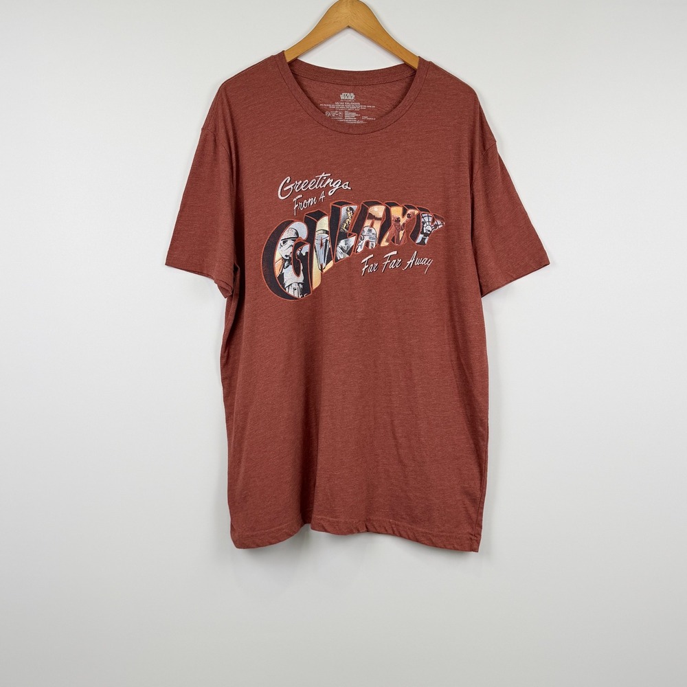 Star Wars T-Shirt Mens XXL Red Greetings From A Galaxy Far Far Away Graphic Tee